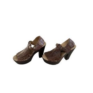 Vintage Sbicca Chunky‎ Heel Platform Sandals Size 9